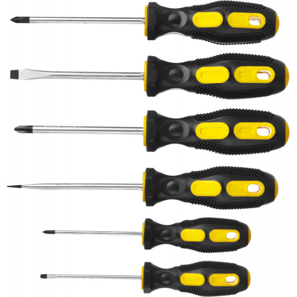 Ручной инструмент Набор STAYER MASTER: Отвертки слесарные, двухкомпонентная рукоятка, магнитный наконечник, 6шт 2513-H6_z01