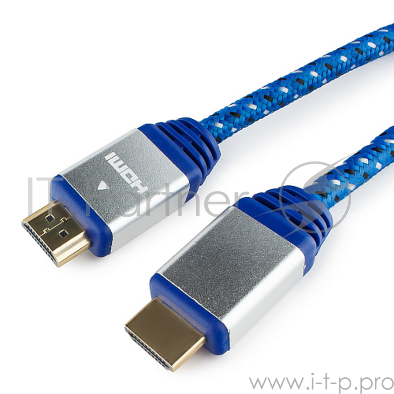 Кабель Konoos Кабель HDMI KCP-HDMInbl, 1м, v1.4, 19M/19M, алюмин корпус, синий, нейлоновая оплетка, позол.разъемы, коробка