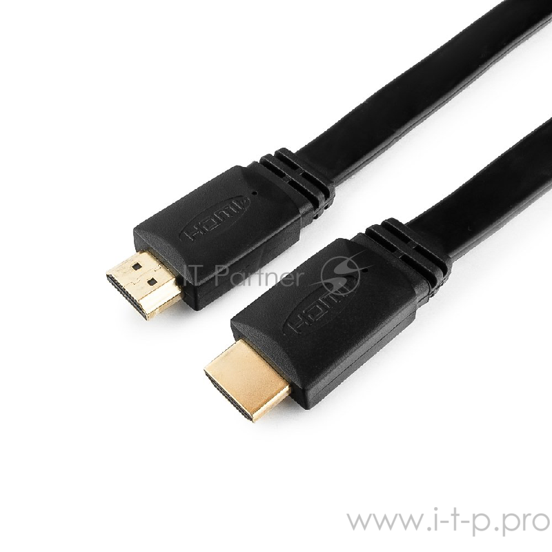 Кабель Кабель HDMI Gembird/Cablexpert, 3м, v1.4, 19M/19M, плоский кабель, черный, позол.разъемы, экран(CC-HDMI4F-10)