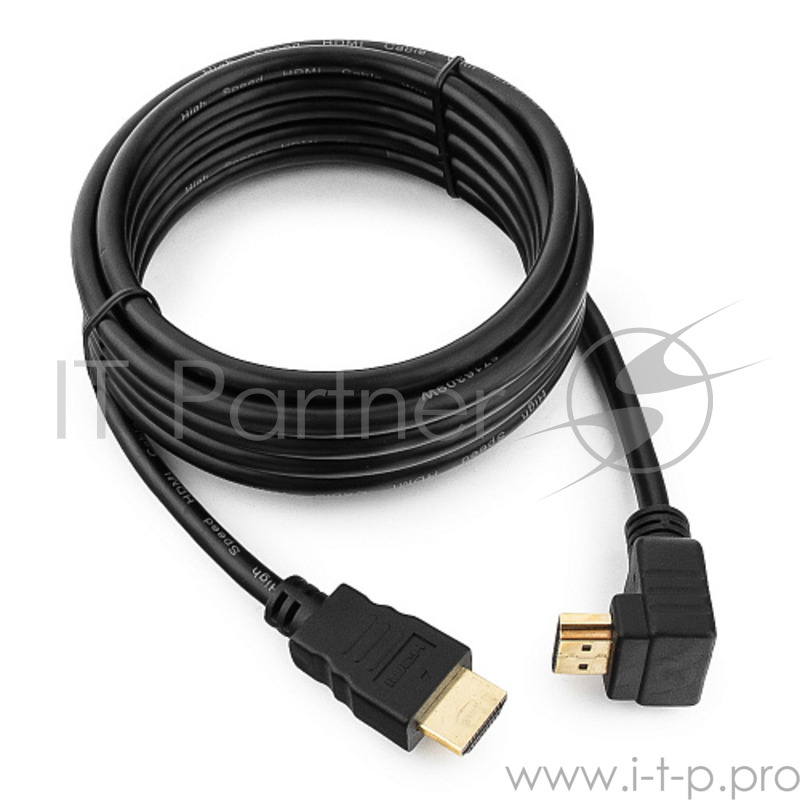 Кабель Кабель HDMI Gembird, 3.0м, v1.4, 19M/19M, угл. раз.,черный, позол.раз., экран, пакет CC-HDMI490-10