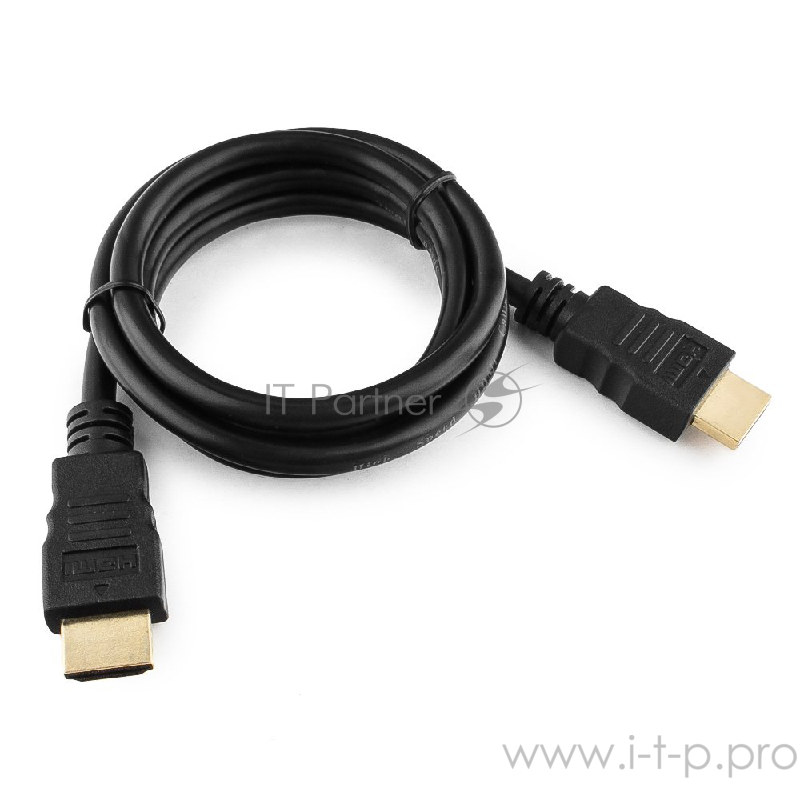 Кабель Кабель HDMI Gembird/Cablexpert, 1м, v1.4, 19M/19M, черный, позол.разъемы, экран(CC-HDMI4-1M)