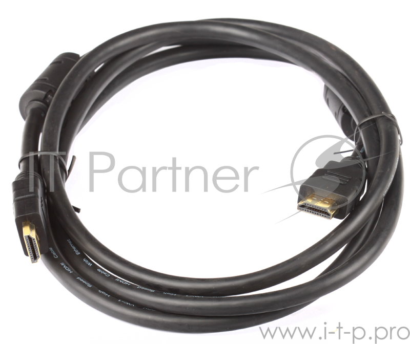 Кабель AOpen/Qust Кабель HDMI 19M/M+2 фильтра 1.4V+3D/Ethernet (ACG511D-1.8M) 1,8/2m, позолоченные контакты 6938510810427