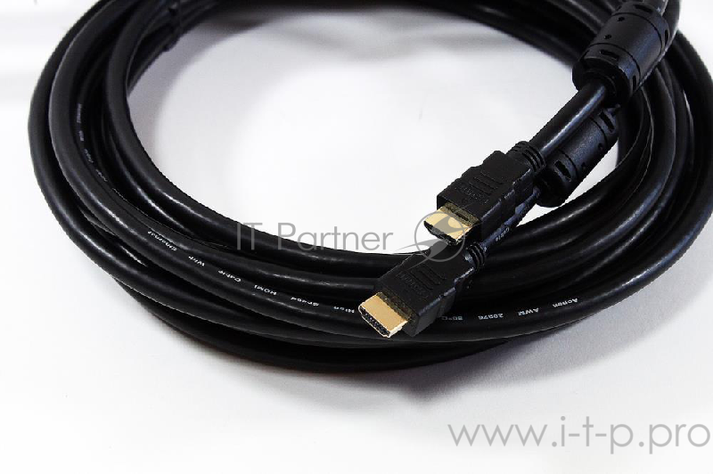 Кабель AOpen/Qust Кабель HDMI 19M/M+2 фильтра 1.4V+3D/Ethernet (ACG511D-5M) 5m, позолоченные контакты 6938510810441