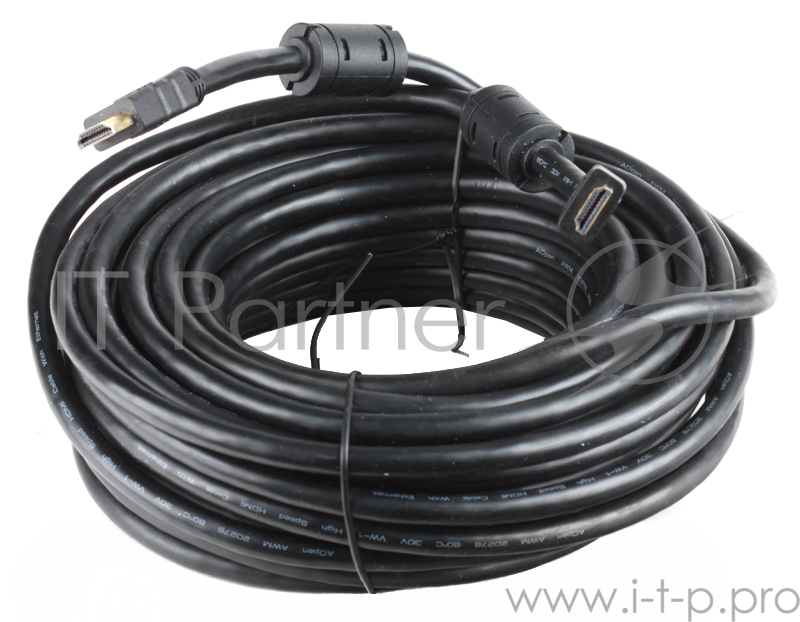 Кабель AOpen/Qust Кабель HDMI 19M/M+2 фильтра 1.4V+3D/Ethernet (ACG511D-15M) 15m, позолоченные контакты 6938510810465
