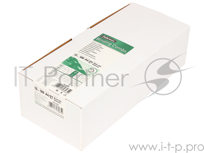 Пластиковые пружины для переплета 12 мм (на 56 - 80 листов) черные 100шт Fellowes (FS-53465)