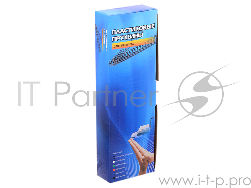 Пружины для переплета пластиковые Office Kit 4.5мм (на 2-15 листов) черный (100шт) (BP2136)