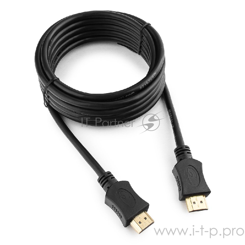 Кабель Кабель HDMI Gembird/Cablexpert, 3.0м, v1.4, 19M/19M, серия Lihgt, черный, позол.разъемы, экран (CC-HDMI4L-10)