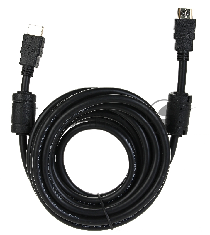 Кабель VCOM VHD6020D-5MB Кабель HDMI 19M/M ver:1.4+3D, 5m, позолоченные контакты, 2 фильтра Blister