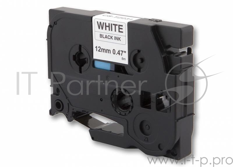 Лента Cactus CS-TZ231 для печати наклеек в устройствах Brother P-touch черный на белом 12мм х 8м