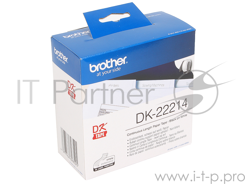 Бумажная клеящаяся лента Brother DK22214 (белая, ширина 12 мм)