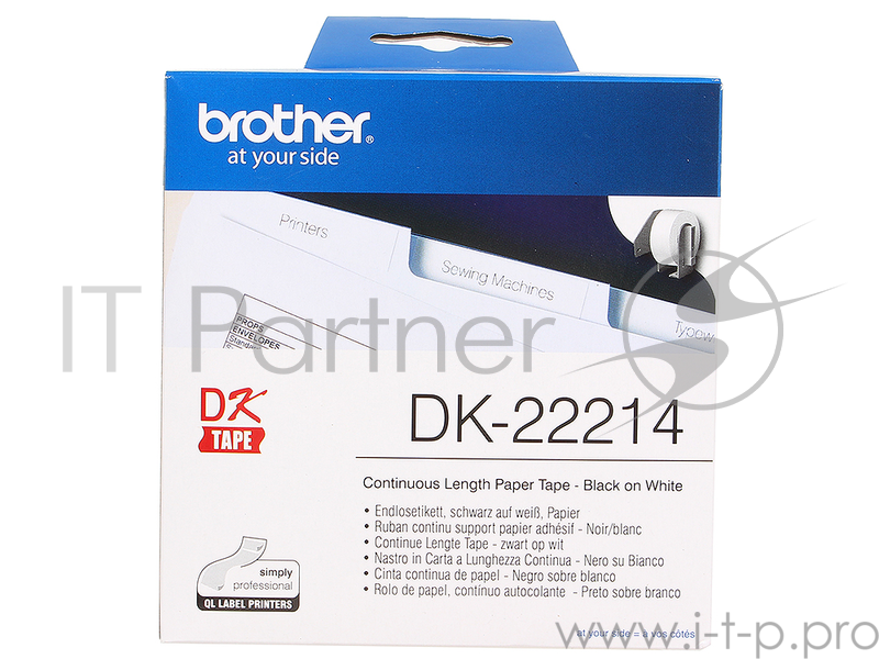 Бумажная клеящаяся лента Brother DK22214 (белая, ширина 12 мм)