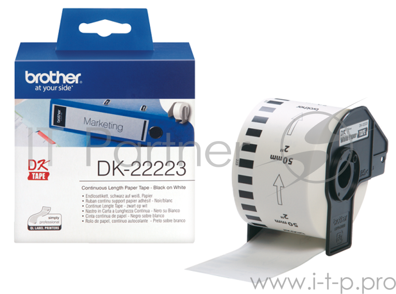 Бумажная клеящаяся лента Brother DK22223 (белая, ширина 50 мм)