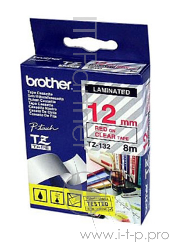 Наклейка ламинированная TZ-E132 (12 мм красн/прозр)