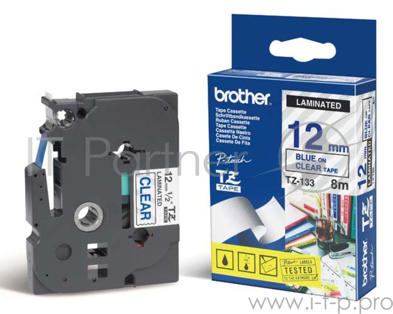 Наклейка ламинированная TZ-E133 (12 мм син/прозр)