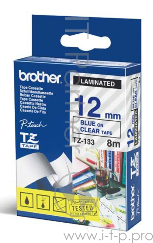 Наклейка ламинированная TZ-E133 (12 мм син/прозр)