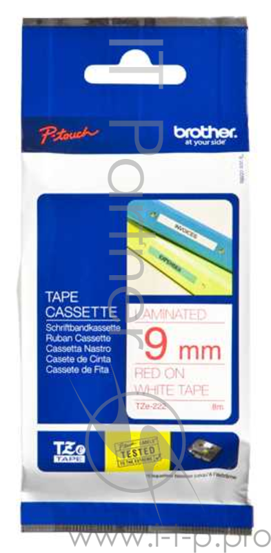 Наклейка ламинированная TZ-E222 (9 мм красн/бел,TZ-222)