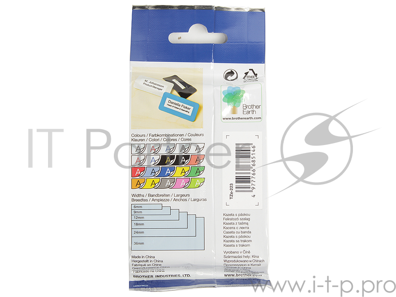 Наклейка ламинированная TZ-E223 (9 мм син/бел)