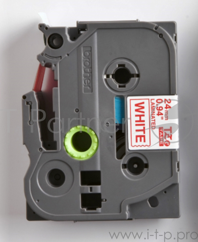 Наклейка ламинированная TZ-E252 (24 мм бел/красн,TZ-252)