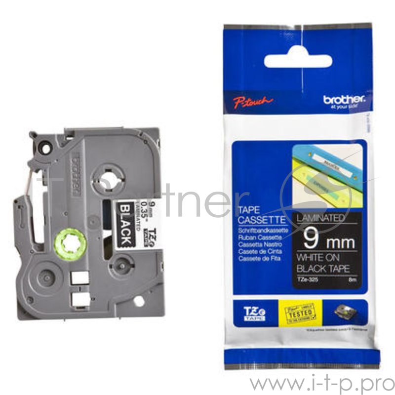 Наклейка ламинированная TZ-E325 (9 мм бел/черн)