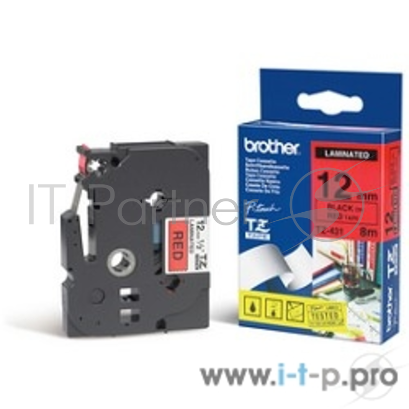 Наклейка ламинированная TZ-E431 (12 мм черн/красн,TZ-431)