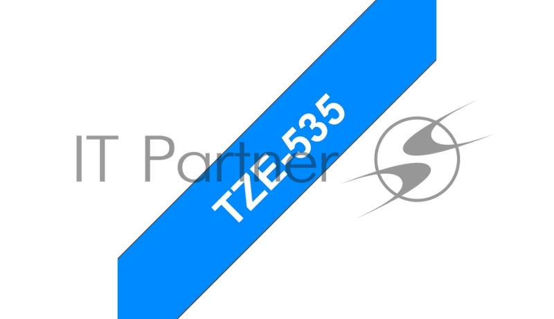 Лента TZE535 12мм белый на синем