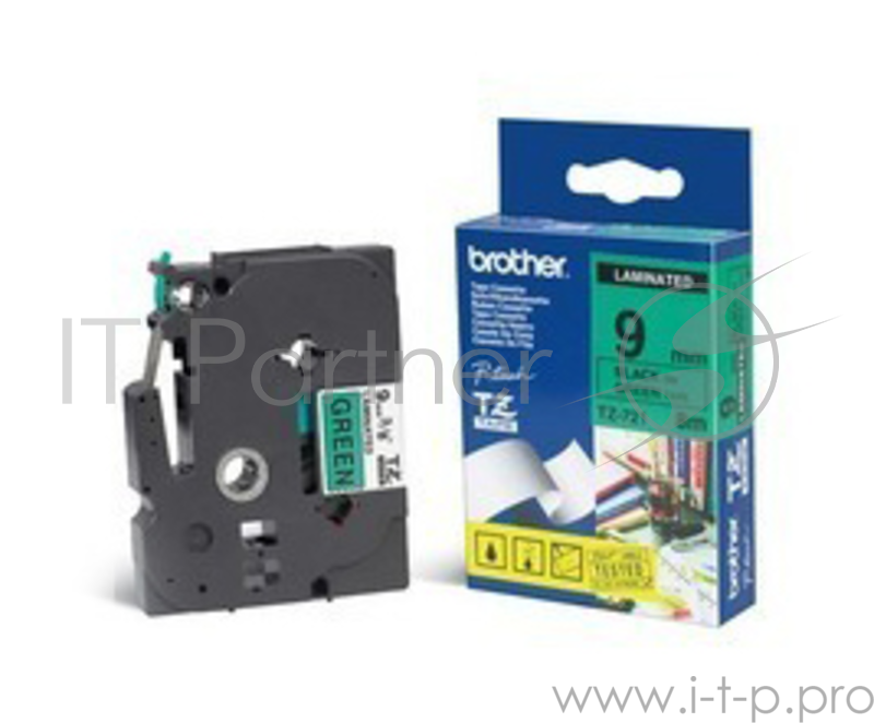 Наклейка ламинированная TZ-E721 (9 мм черн/зелен)