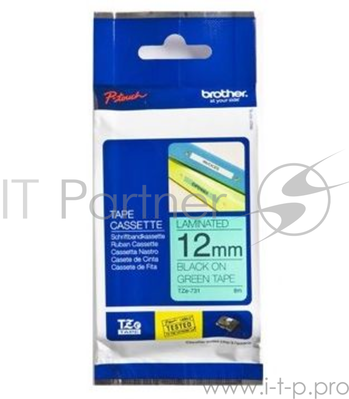 Наклейка ламинированная TZ-E731 (12 мм черн/зелен)