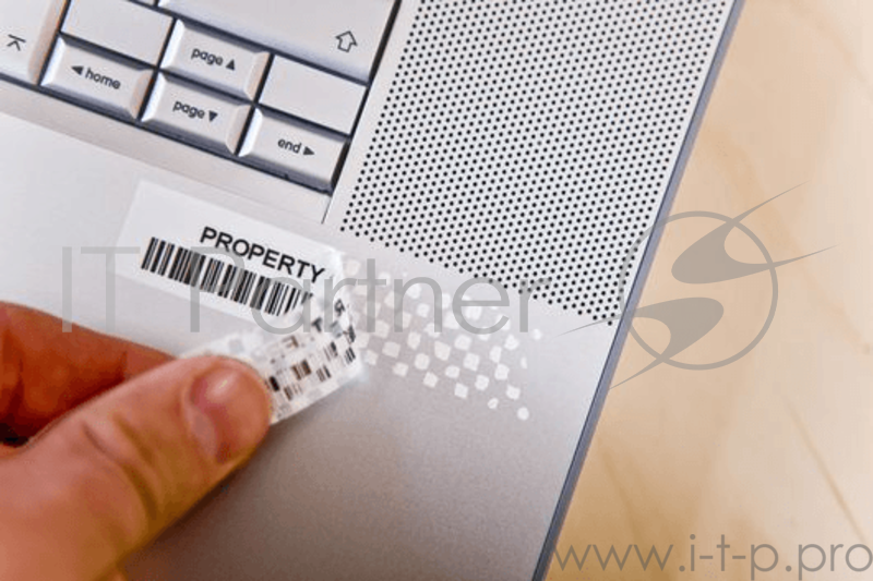 Наклейка ламинированная TZ-ESE4 (18 мм черн/бел секретная)