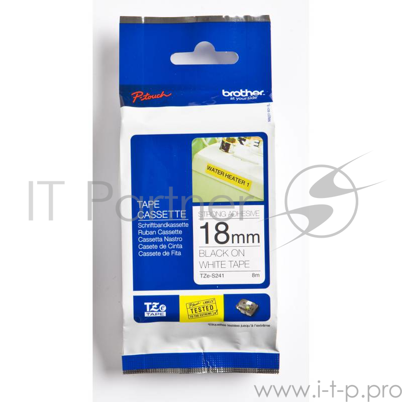 Картридж Brother TZ-ES241 (18 мм /8 м черн/бел) для принтеров P-Touch. лента ламинированная повышенной адгезии