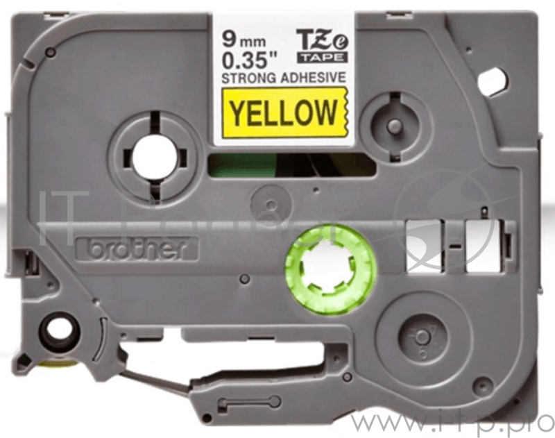 Наклейка ламинированная повышенной адгезии TZ-ES621 (9 мм черн/желт,TZ-S621)