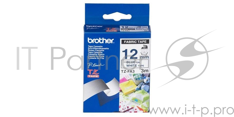 Наклейка ткань TZ-EFA3 (12 мм син/бел,TZ-FA3)