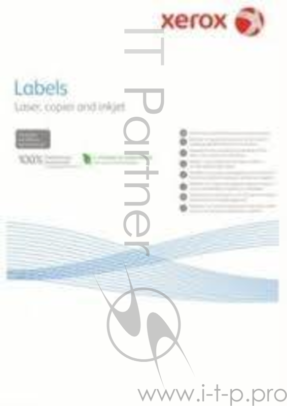 Наклейки Polyester XEROX A4, 100 листов, прозрачные (Clear)