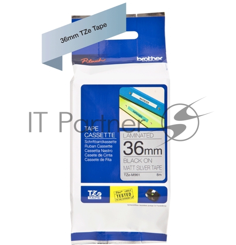 Наклейка ламинированная TZEM961 (36 мм черн/сер. мет)