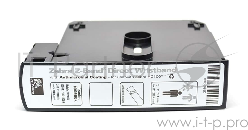 Этикетки в виде браслета Wristband, Polypropylene, 1x11in (25.4x279.4mm) Direct thermal, Z-Band Direct, Adhesive closure, HC100 cartridge, 200/roll, 6/box