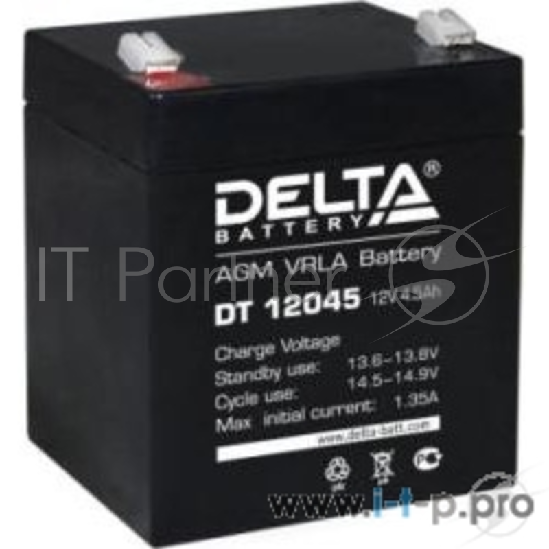 батареи Delta DT 12045 (4.5 Ач, 12В) свинцово- кислотный аккумулятор