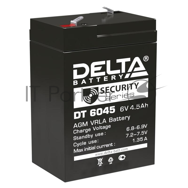 батареи Delta DT 6045 (4.5 Ач, 6В) свинцово- кислотный аккумулятор