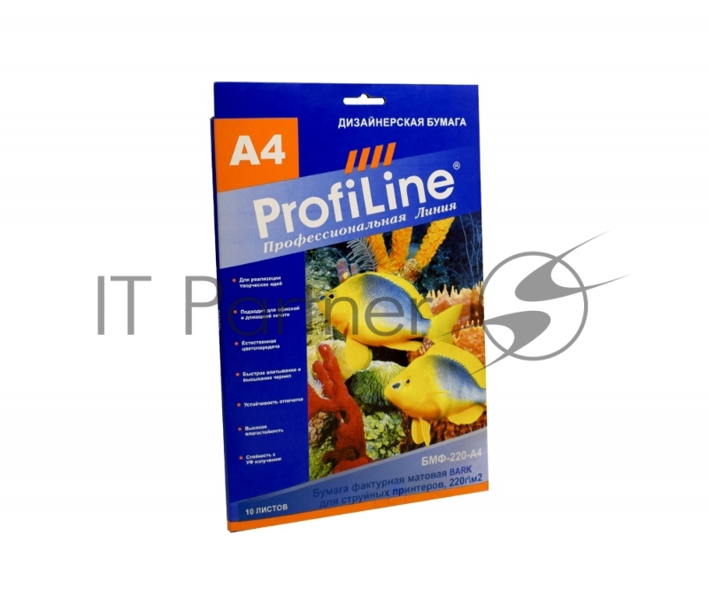 Бумага фактурная матовая (визиточная) БМФ-220-А4-10 BARK для струйной печати, 220 г/м2, А4, 10л