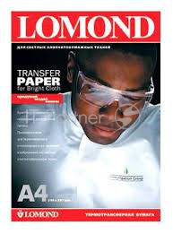Термотрансфер LOMOND A4 (21X29,7) 50л для струйн. цв. принтера, для светлых тканей.