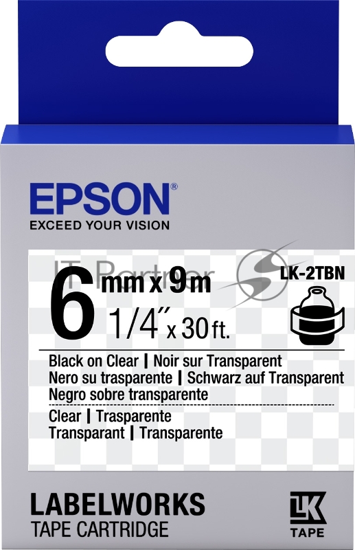 Термолента Tape - LK2TBN Clear Blk/Clear 6/9