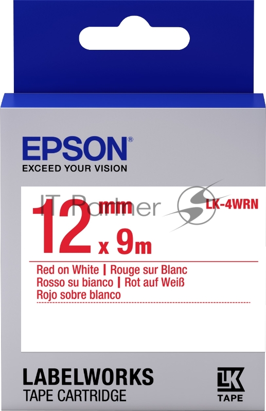 Термолента Tape - LK4WRN Std Red/Wht 12/9