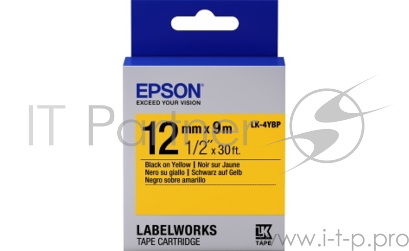 Термолента Tape - LK4YBP Pastel Blk/Yell 12/9