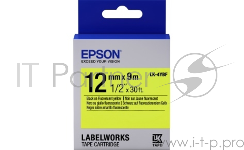 Термолента Tape - LK4YBF Fluor Blk/Yell 12/9