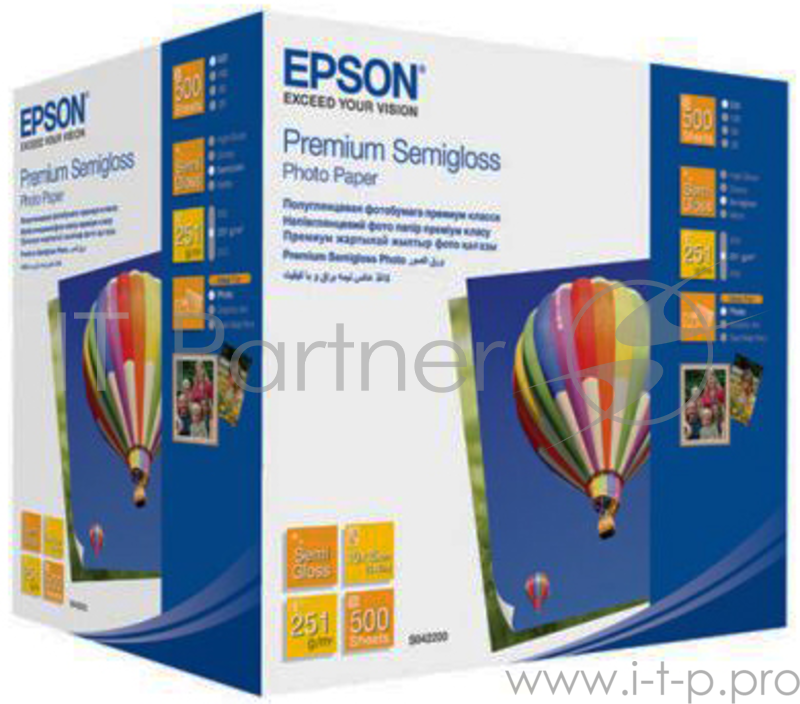 Фотобумага EPSON (C13S042200) Высококачественная Полуглянцевая Premium Semigloss 260г/м, A6/500л.