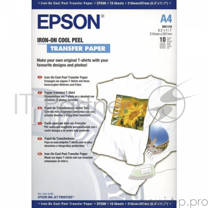 Фотобумага Epson C13S041154 А4/124г/м2/10л термопереводная