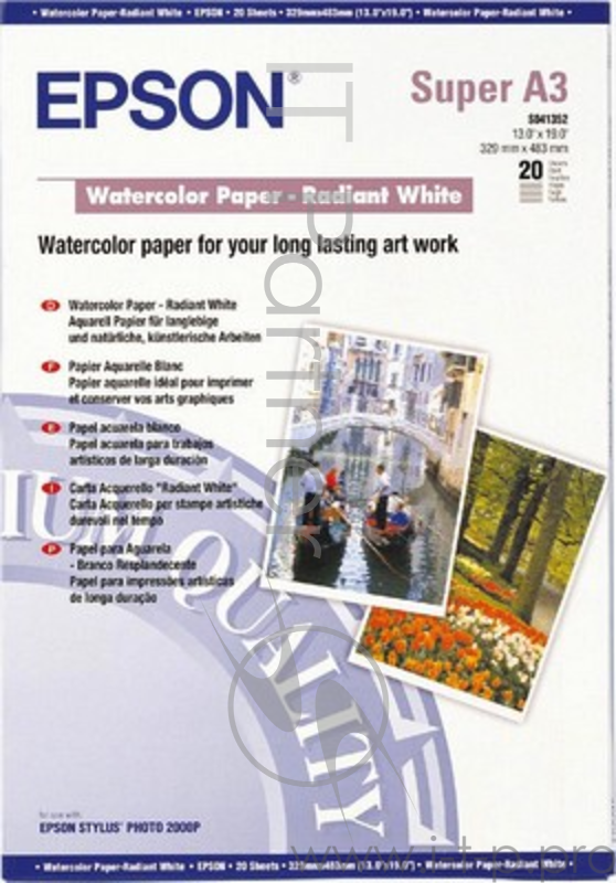 Фотобумага EPSON Матовая Текстурированная для художественной печати,190г/м2, A3+/20л.