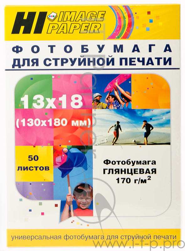 Фотобумага глянцевая односторонняя (Hi-image paper) 13x18, 170 г/м, 50 л.