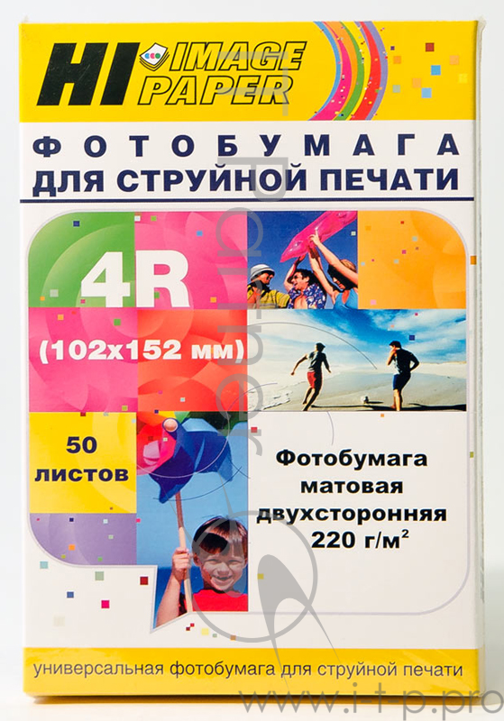Фотобумага матовая двусторонняя (Hi-image paper) 102x152, 220 г/м, 50 л.