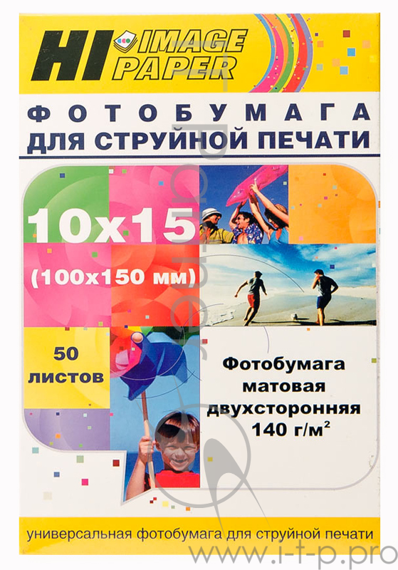 Фотобумага матовая двусторонняя (Hi-image paper) 10x15, 140 г/м, 50 л.