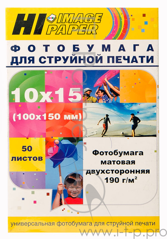 Фотобумага матовая двусторонняя (Hi-image paper) 10x15, 190 г/м, 50 л.***