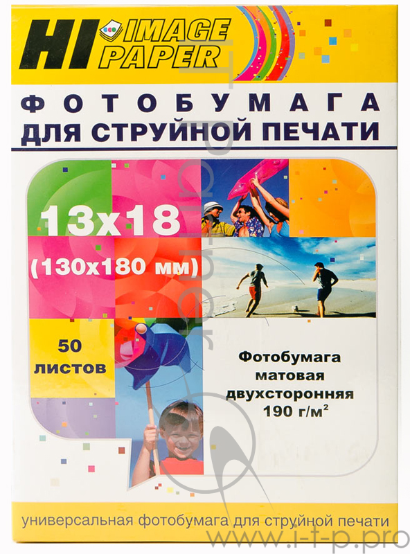 Фотобумага матовая двусторонняя (Hi-image paper) 13x18, 190 г/м, 50 л.